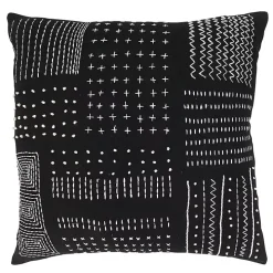 Black Aztec Treasures Throw Pillow