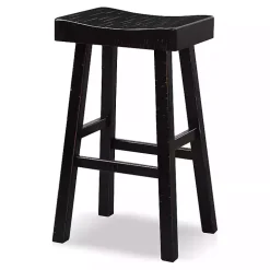 Black Backless Cooper Bar Stools, Set of 2