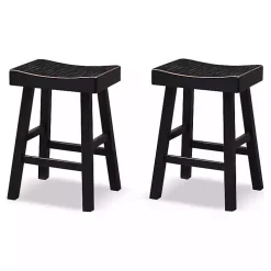 Black Backless Cooper Counter Stools, Set of 2