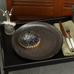 Black Bamboo Standing Serving Tray