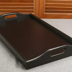 Black Bamboo Standing Serving Tray