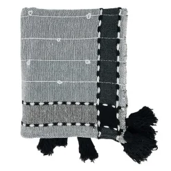 Black Banded Tassel Edge Throw