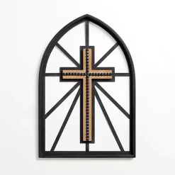 Black Beaded Cross Wall Plaque