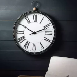 Black Beaded Metal Wall Clock