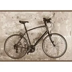 Black Bike Framed Canvas Art Print