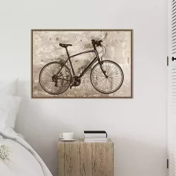 Black Bike Framed Canvas Art Print