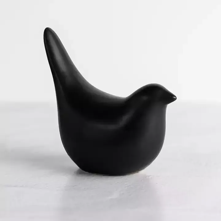 Black Bird Ceramic Figurine