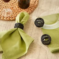Black Bird Nest 6-pc. Napkin Ring Set