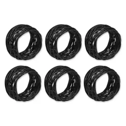 Black Bird Nest 6-pc. Napkin Ring Set