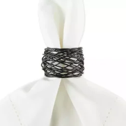 Black Bird Nest 6-pc. Napkin Ring Set