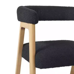 Black Boucle Curved Back Ezra Counter Stool