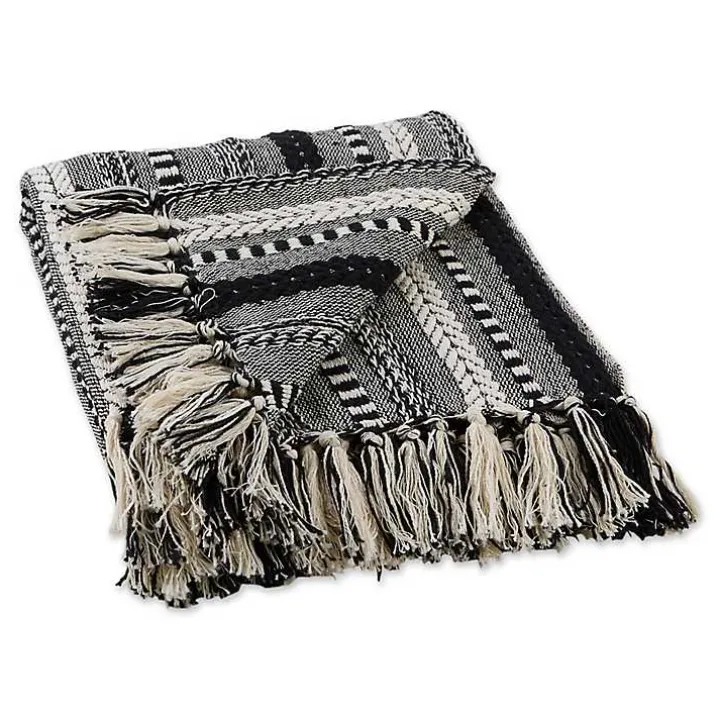 Black Braided Fringe Throw
