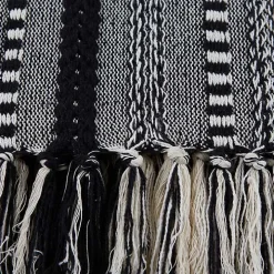 Black Braided Fringe Throw