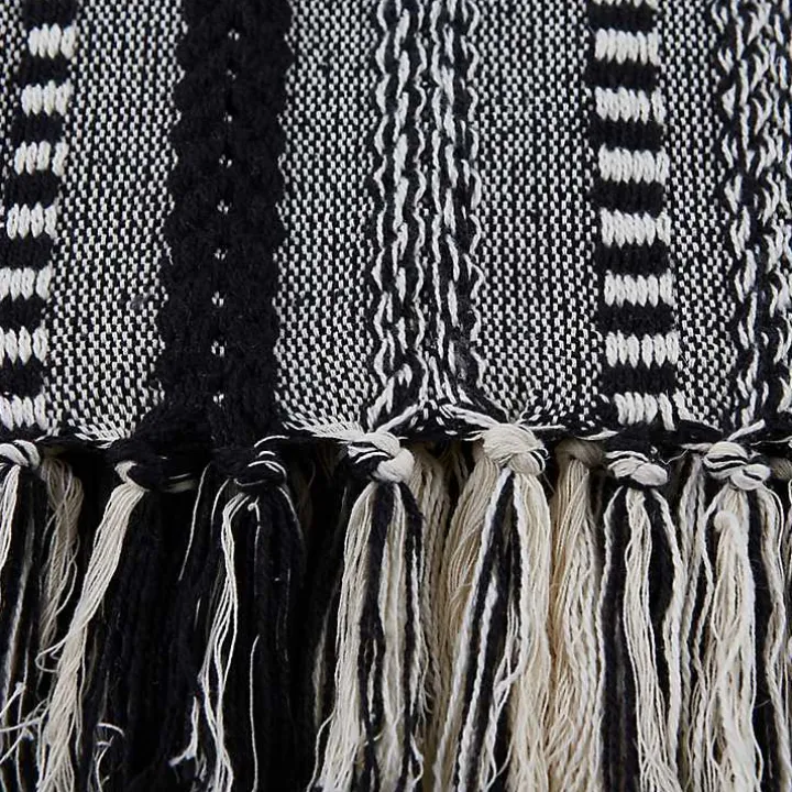 Black Braided Fringe Throw