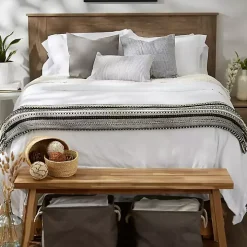 Black Braided Fringe Throw