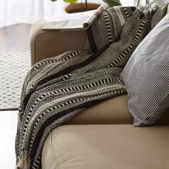 Black Braided Fringe Throw