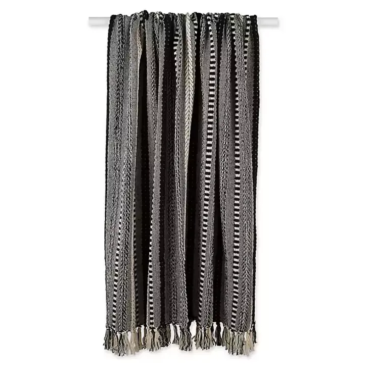 Black Braided Fringe Throw