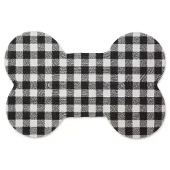 Black Buffalo Check Bone Pet Bowl Mat