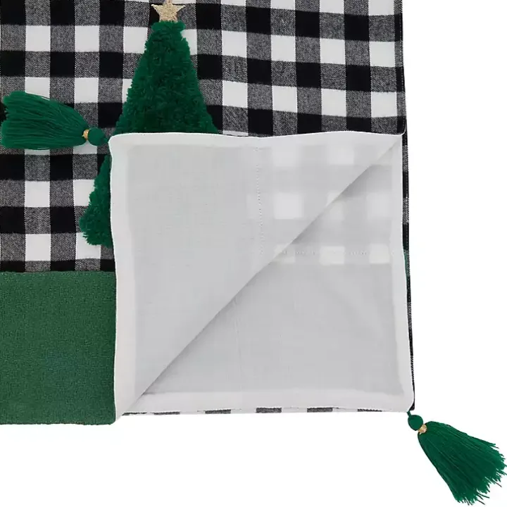 Black Buffalo Check Christmas Tree Table Runner