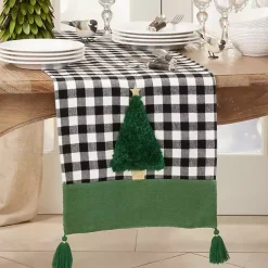 Black Buffalo Check Christmas Tree Table Runner