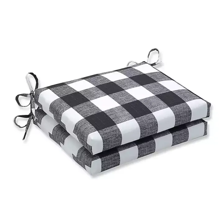 Black Buffalo Check Outdoor Seat Cushions