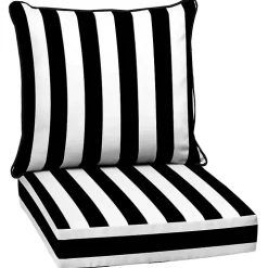 Black Cabana 2-pc. Outdoor Deep Seat Cushion