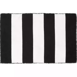 Black Cabana Stripe Indoor/Outdoor Scatter Rug