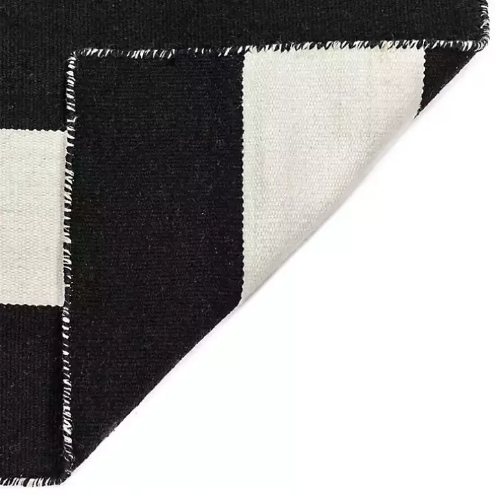 Black Cabana Stripe Indoor/Outdoor Scatter Rug