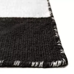 Black Cabana Stripe Indoor/Outdoor Area Rug, 5x7