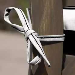 Black Cabana Stripe Outdoor Seat Cushion