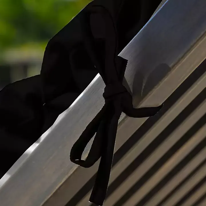 Black Cabana Stripe Outdoor Chaise Cushion