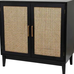 Black Cane 2-Door Media Cabinet