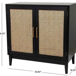 Black Cane 2-Door Media Cabinet