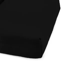 Black Canvas French Edge Outdoor Chaise Cushion