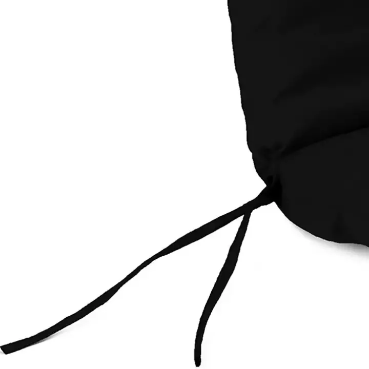 Black Canvas French Edge Outdoor Chaise Cushion