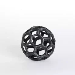 Black Cast Iron Hexagon Sphere, 3 in.