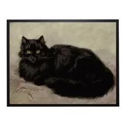 Black Cat Loaf Framed Halloween Wall Plaque