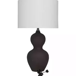 Black Ceramic Hourglass Simple Large Table Lamp