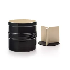 Black Ceramic Oversized Crock with Divider