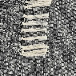 Black Chambray Fringe Throw