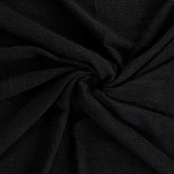 Black Checkered Weave Fringe Throw