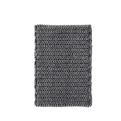 Black Chenille Chain Stitched Bath Mat, 30 in.
