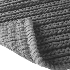 Black Chenille Chain Stitched Bath Mat, 30 in.