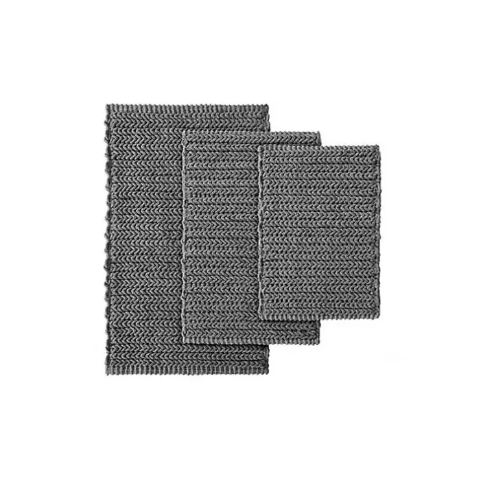 Black Chenille Chain Stitched Bath Mat, 30 in.