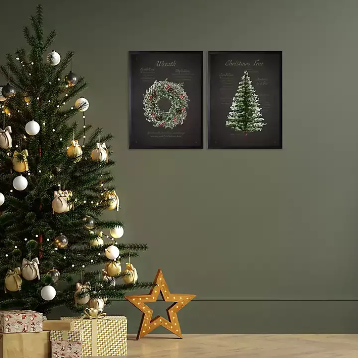 Black Christmas Tree Definition Framed Art Print