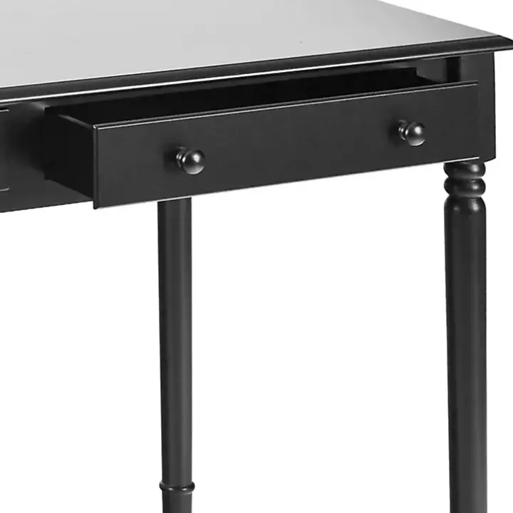 Black Classic 2-Drawer Wood Desk
