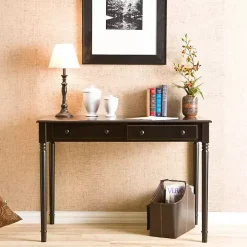 Black Classic 2-Drawer Wood Desk