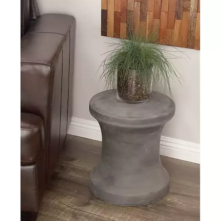 Black Clay Hourglass Accent Table