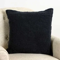 Black Cozy Waffle Pillow