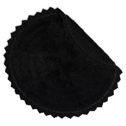 Black Crochet Round Bath Mat